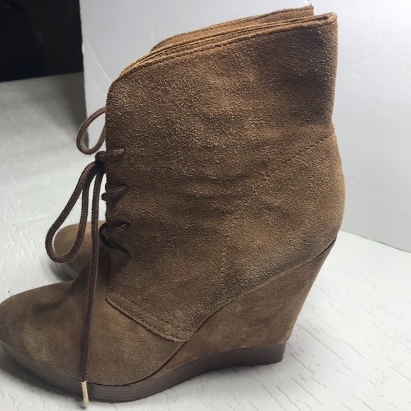 KORS Michael Kors booties suede camel 10 wedge - Picture 6 of 8